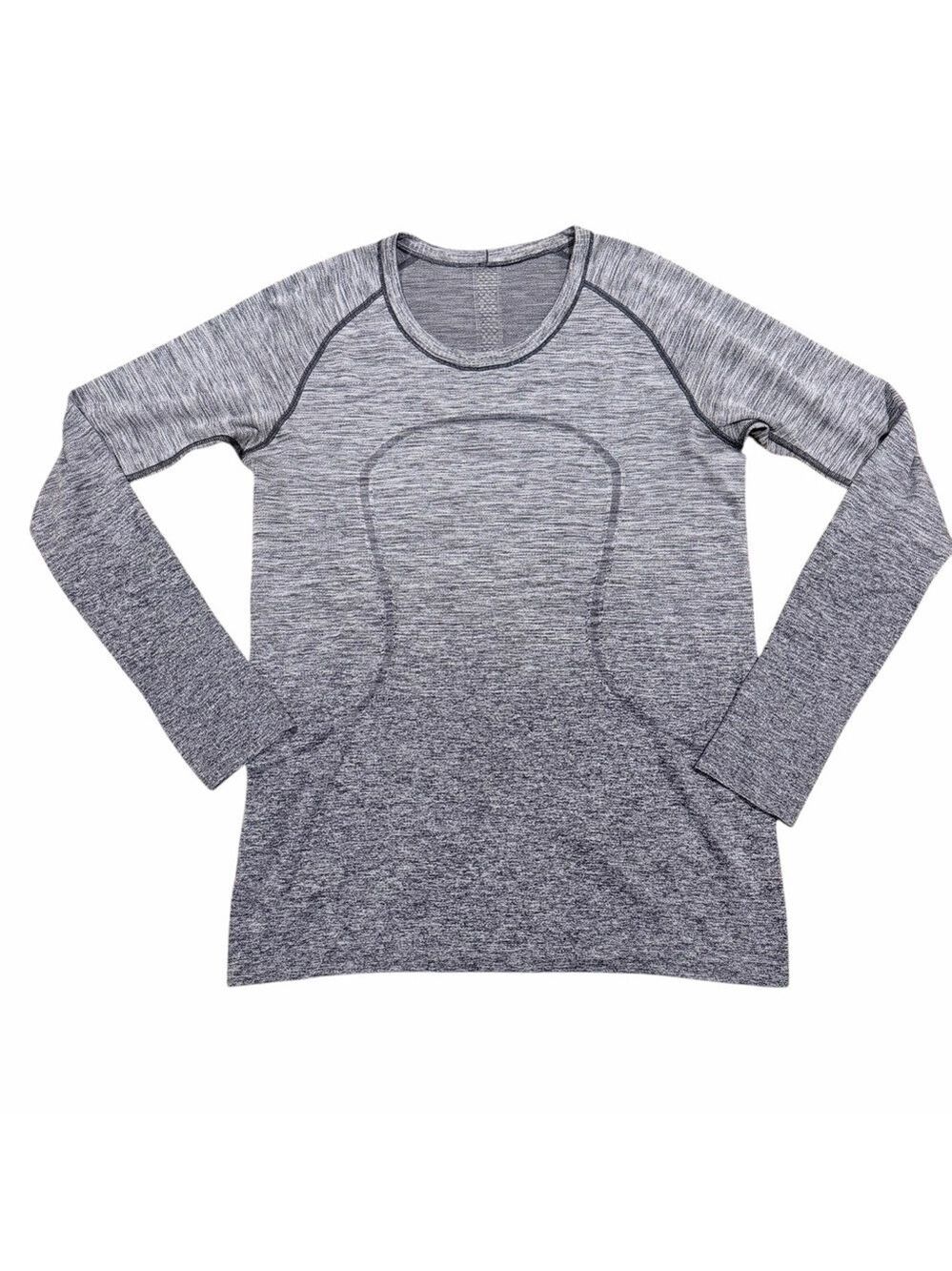 Lululemon Swiftly Tech Long Sleeve Crew Grey Ombre Size 12 - Picture 1 of 8